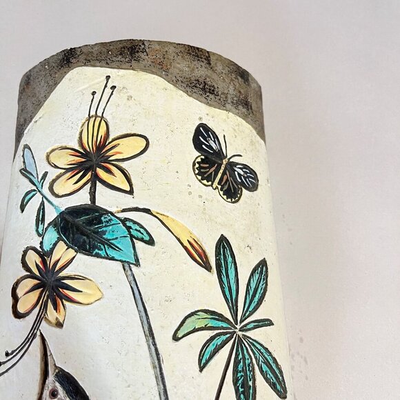 Handcrafted Bird & Butterfly Ceramic Wall Sconce‎ - Picture 3 of 5